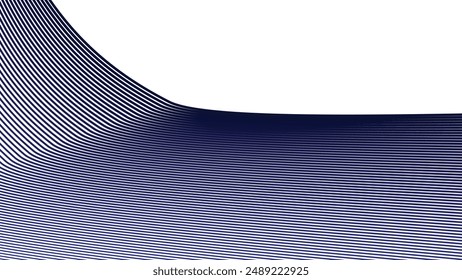 Blue dynamic curve line abstract background vector image for backdrop or presentation