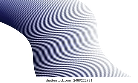 Imagen de Vector de fondo abstracto de línea de curva dinámica azul para el fondo o la presentación