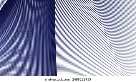 Blue dynamic curve line abstract background vector image for backdrop or presentation