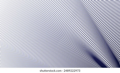 Blue dynamic curve line abstract background vector image for backdrop or presentation
