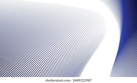 Blue dynamic curve line abstract background vector image for backdrop or presentation