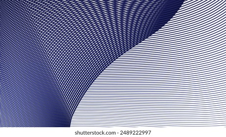 Blue dynamic curve line abstract background vector image for backdrop or presentation