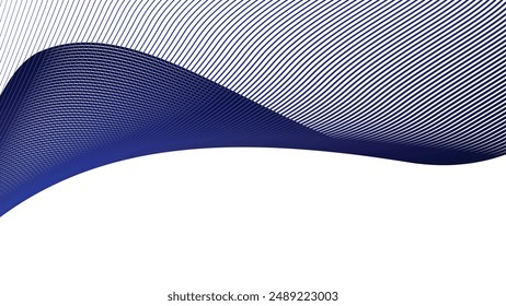 Blue dynamic curve line abstract background vector image for backdrop or presentation
