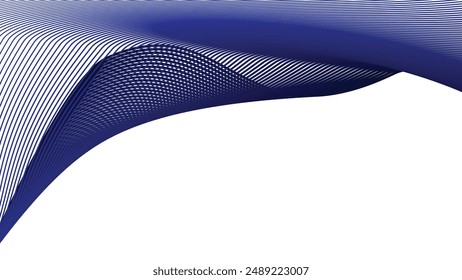 Blue dynamic curve line abstract background vector image for backdrop or presentation
