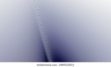 Blue dynamic curve line abstract background vector image for backdrop or presentation