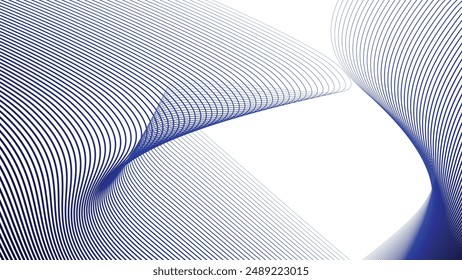 Imagen de Vector de fondo abstracto de línea de curva dinámica azul para el fondo o la presentación
