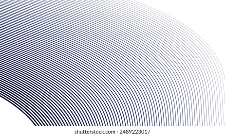 Blue dynamic curve line abstract background vector image for backdrop or presentation