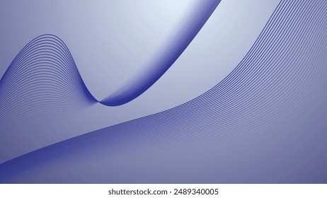 Blue dynamic curve line abstract background vector image for backdrop or presentation