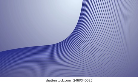 Blue dynamic curve line abstract background vector image for backdrop or presentation