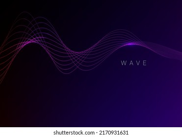 blue dynamic flyer background with wavy lines vector