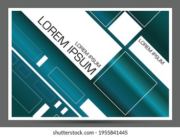 blue dynamic square background modern template design