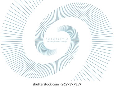 Líneas de remolino dinámico azul fondo tecnológico futurista abstracto. Diseño mínimo de Vector