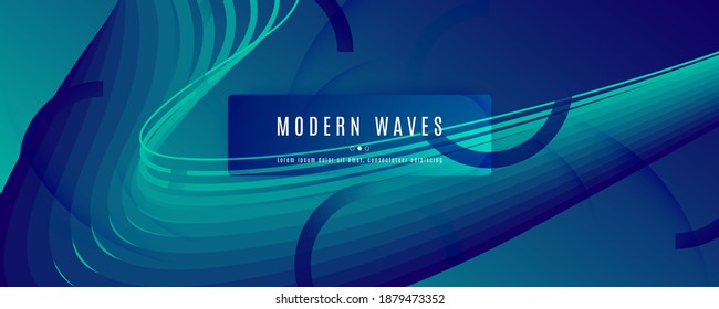 Blue Dynamic Wave. Fluid Abstract Stripes. Vector Geometric Shape. Dynamic Wave. Memphis Pattern. Flow Layout. 3d Landing Page. Futuristic Movement. Dark Minimal Magazine. Dynamic Wave.