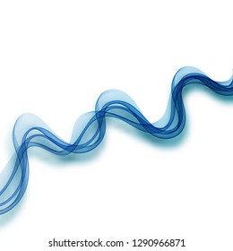 
Blue dynamic wave motion on white background