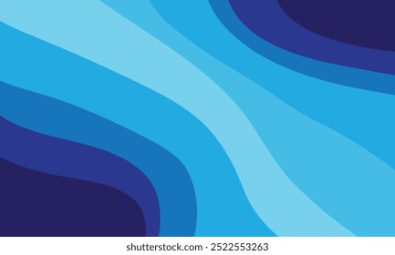 Blue dynamic wavy shapes abstract background