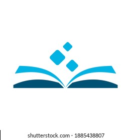 blue e book logo design vector. Sign of Electronic Book Library icon symbol