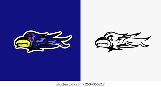 blue eagle head vector design on white background
