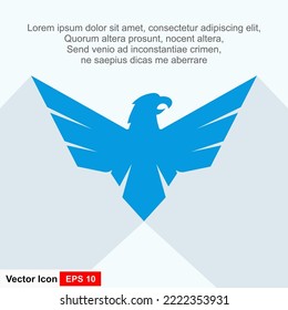 icono del logotipo del águila azul sobre fondo blanco. ilustración vectorial