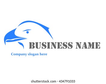 Blue eagle logo - vector illustration.