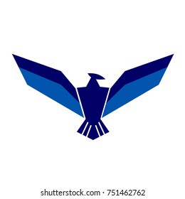 Blue Eagle Spread Wings Simple Eagle Stock Vector (royalty Free 