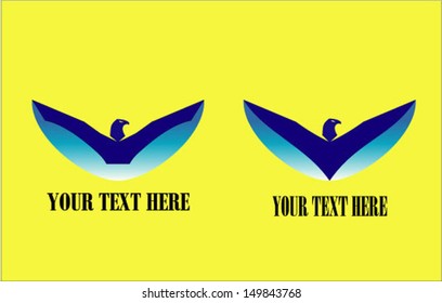 Blue Eagle spreading its wings symbolize V