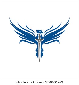 
a blue eagle vector logo