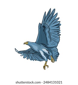 a blue eagle without background