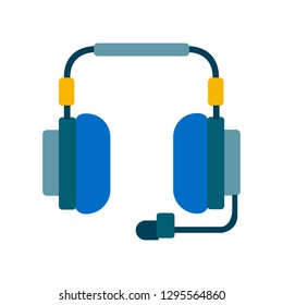 Blue Earphone icon vector.