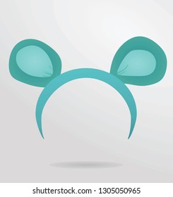 Blue ears head mask. vector illustration