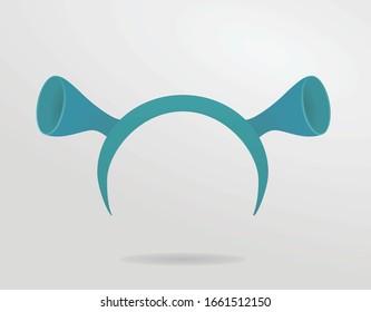 Blue ears head mask. vector illustration
