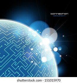 Blue Earth connection vector concept