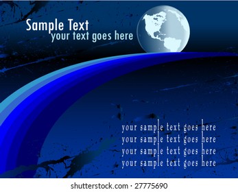 Blue earth with futuristic background