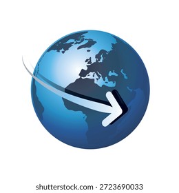 Blue Earth Globe Design - Negócios Globais, Tecnologia Moderna, Conceito de Globalização Cip-Art. Modelo de Elemento de Design Isolado em Branco Inclui Copyspace e EPS Vetor Formato