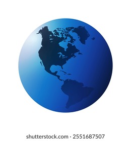 Blue Earth Globe Design Layout - Global Business, Technology, Globalisation Concept, Multi Purpose Vector Clip-Art Template - Isolated on White Background