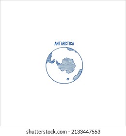 Blue Earth globe doodle planet sketched map america india africa continents hand drawn illustrations globe world earth america africa continent worldwide