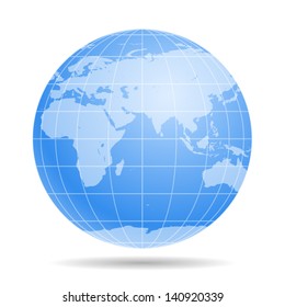 Blue Earth globe - icon isolated on white background. Vector
