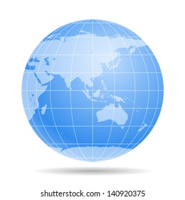 Blue Earth globe - icon isolated on white background. Vector