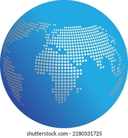 Tecnología del Glóbulo Azul de la Tierra (Vector) con la isla cirílica