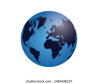 Blue Earth, Globe Vector Illustration