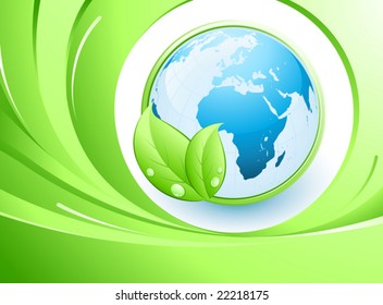 Blue earth and leaves