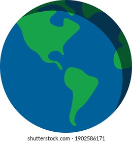 Diseño plano del Planeta Tierra Azul