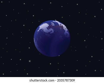 Blue Earth showing Africa on dark space background