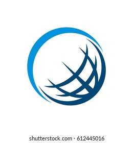 Blue Earth Swoosh Vector Illustration logo template Illustration Design. Vector EPS 10.