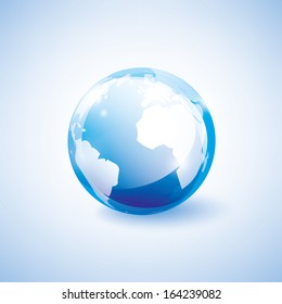 blue earth vector icon