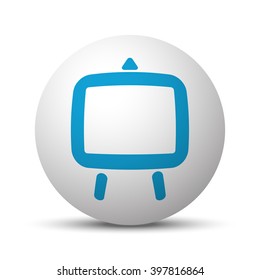 Blue Easel icon on sphere on white background