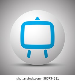 Blue Easel icon on white sphere