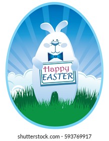 Blue Easter bunny