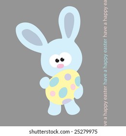 Blue Easter Bunny with removable text