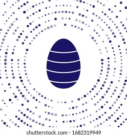 Blue Easter egg icon isolated on white background. Happy Easter. Abstract circle random dots. Vector Illustration