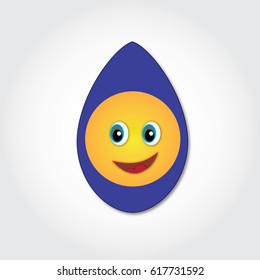 blue Easter egg - vector illustrator